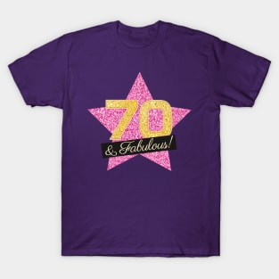 70th Birthday Gifts Women Fabulous - Pink Gold T-Shirt